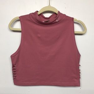 Nike Pro Dri-FIT Women's Cropped Tank - desert berry/platinum violet